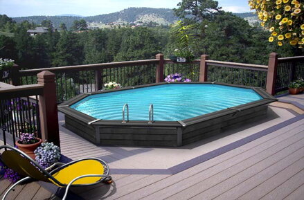 Oválny nadzemný bazén z kompozitu s pieskovou filtráciou